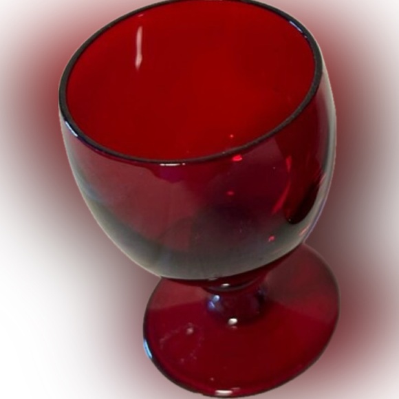 Vintage Imperial Ruby Red Goblets – Hoffmann House – Pair – 6¼” – 1970s MCM - Picture 6 of 6